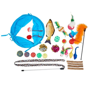 

Cat Toy Mouse Fish Ball 25Pcs Pet Toys Cat Toys Interactive Feather Wand