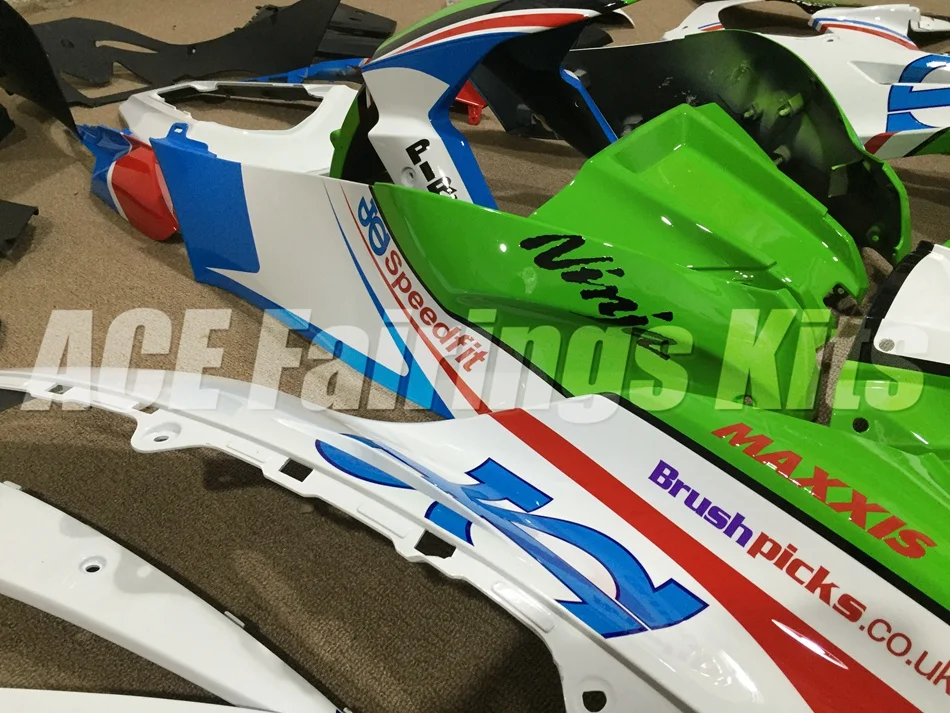 Литьевая форма) ABS Полный комплект обтекателя, пригодный для Kawasaki Ninja ZX-10R ZX10R 2011- 11 12 13 14 15 Обтекатели на заказ