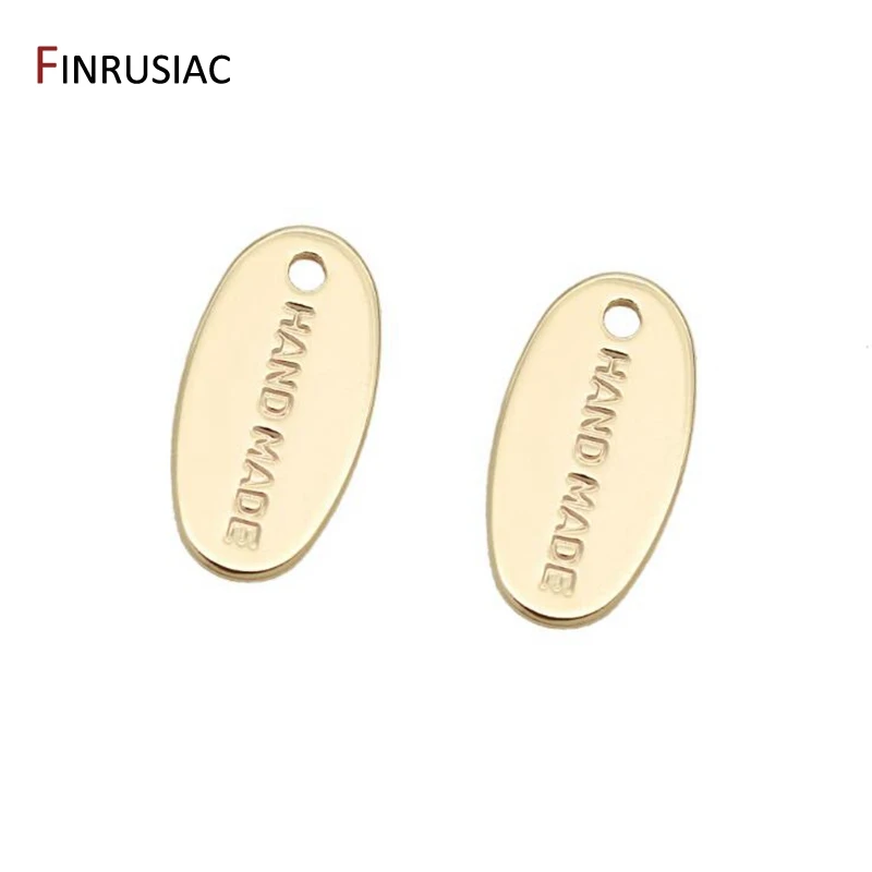 DIY 보석 만들기 14k 골드 도금 손으로 만든 편지 태그 매력 펜던트 액세서리 팔찌 목걸이