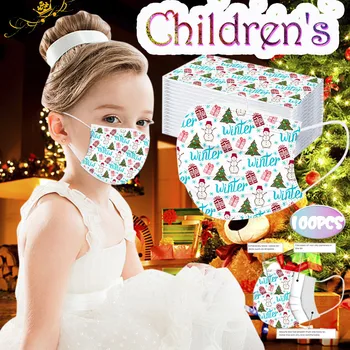 

100PCS Kids Disposable Print Children's MaskFace Mask 3Ply Ear Loop Face Masks Cover Protect Unisex mascherine mascarillas маски
