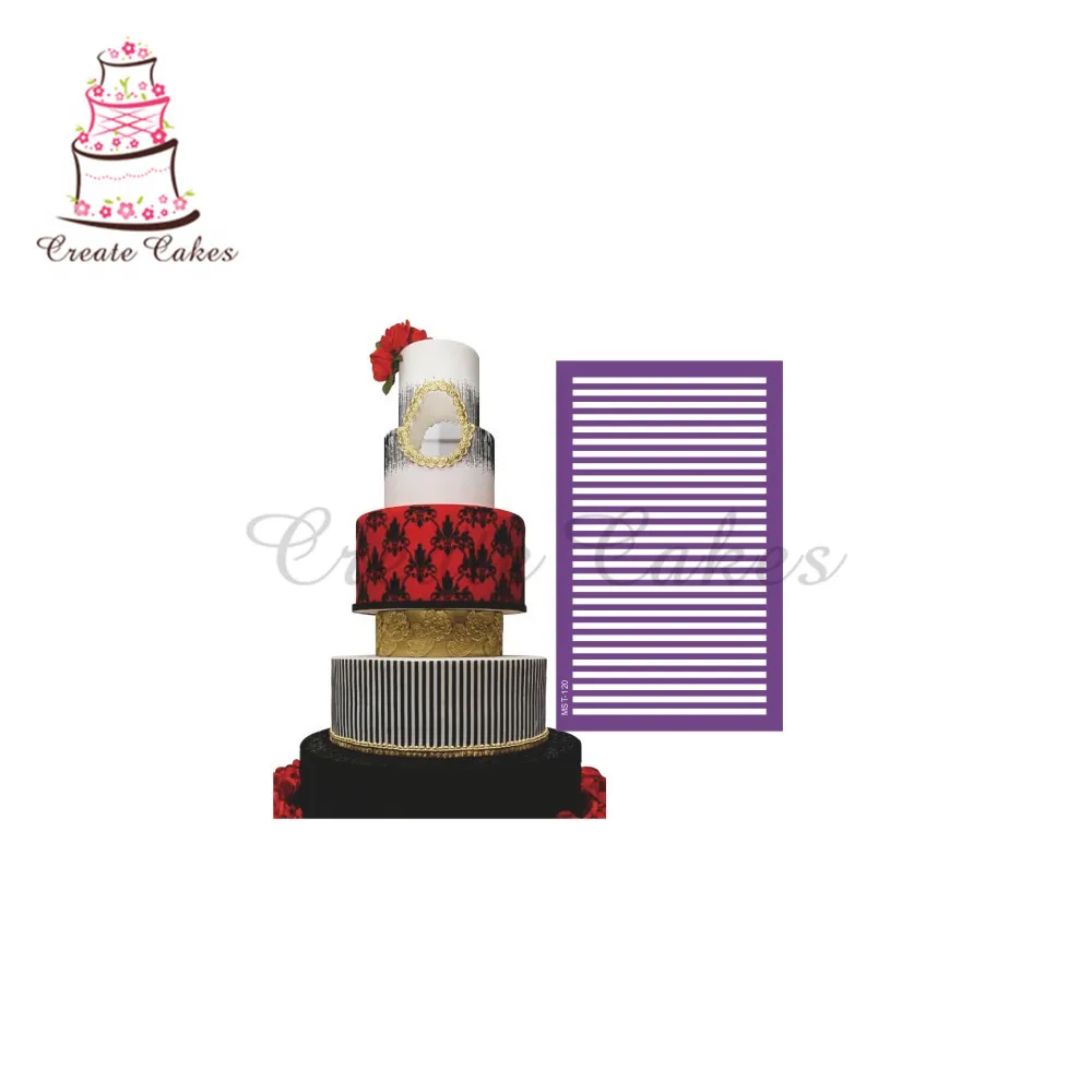 

Cake Stencil New Stripes Mesh Stencils For Wedding Cake Border Stencils Fondant Mould Cake Decorating Tool Cake Mold