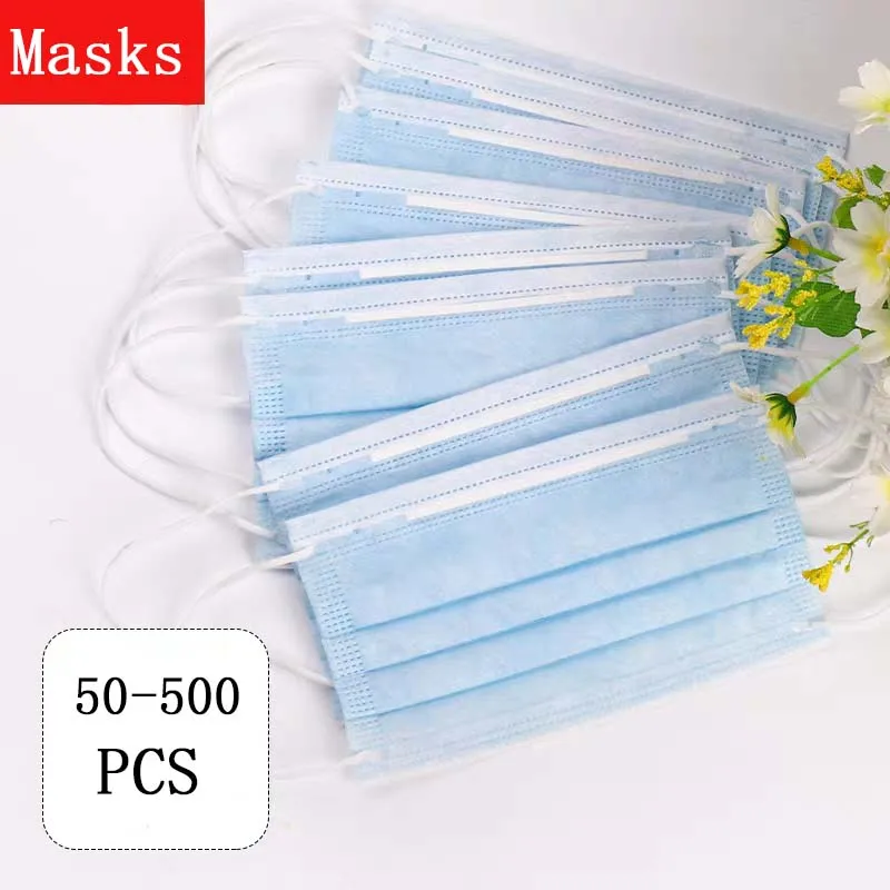 

Anti-Pollution 3 Laye Mask dust protection Masks Disposable Face Masks Elastic Ear Loop Disposable Dust Filter Safety Mask