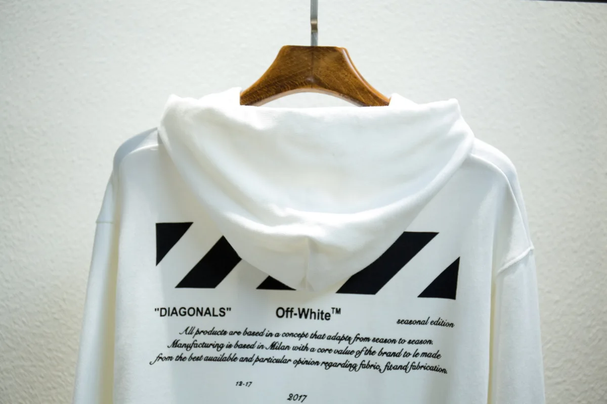 19SS кремово-белый OW с капюшоном №01 ограниченное современным цифровым тенденциям мужской пара Толстовка
