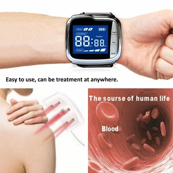 

18 Beams Bio 650nm Laser Pain Relief Wrist Watch Laser Therapy Device for High Blood Pressure Hypertension Treatment