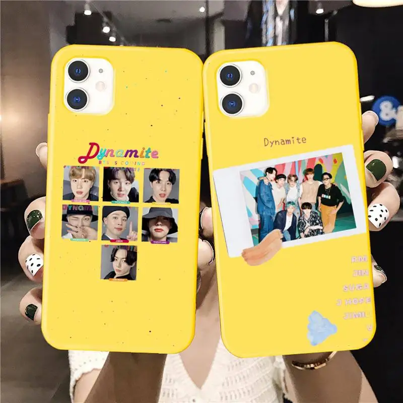 

Korean kpop group new song 'Dynamite' Phone Case Candy Color for iPhone 6 7 8 11 12 s mini pro X XS XR MAX Plus