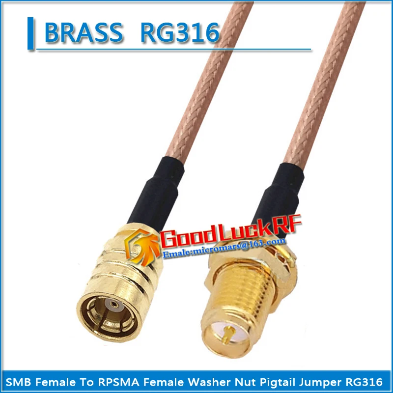 

1X Pcs SMB Female to RPSMA RP-SMA RP SMA Female O-ring Washer Bulkhead Panel Mount Nut Pigtail Jumper RG316 Cable SMA to SMB