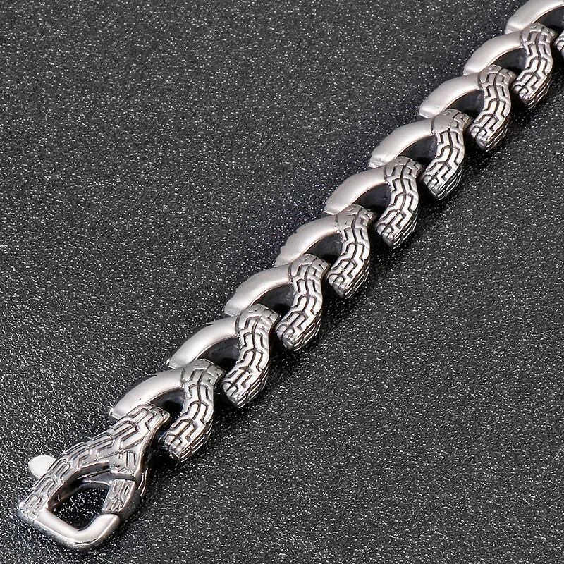 14MM Keel Chain On Hand Titanium Steel Bracelets For Men Wholesale