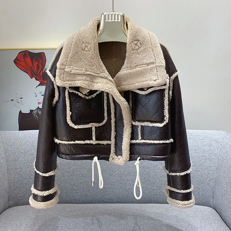 クラシックな人気商品 新着女性毛皮ジャケット冬両面コートレディースクロップジャケット厚く暖かい本革s3659 インターネット販売 Ongoing Southloopmarket Com