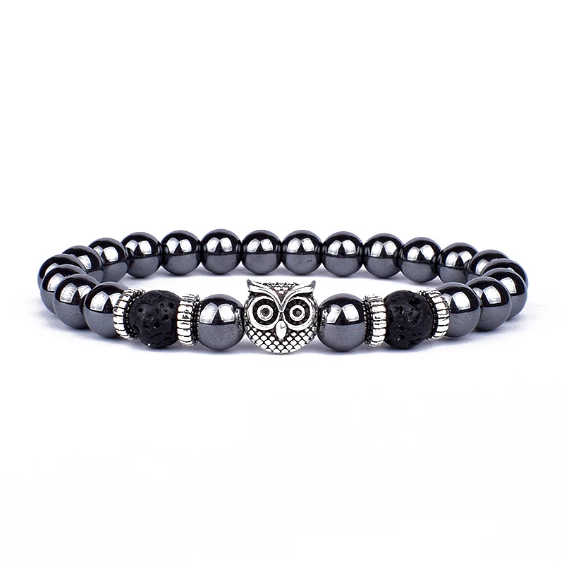 bangle bracelets for women Fashion Obsidian Lion Head Charm Bracelets Men Lava Stone Zircon Prism Bracelets & Bangles for Women New Friendship Jewelry Gift stone bangles gold Bracelets & Bangles