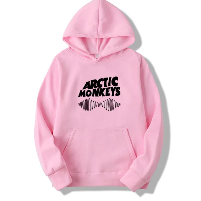 Pink-B Осень Зима ARCTIC MONKEYS звук волны печатных флисовые толстовки с длинным рукавом Пуловеры женские/мужские хип-хоп свитера для скейтборда - Цвет: Pink-B