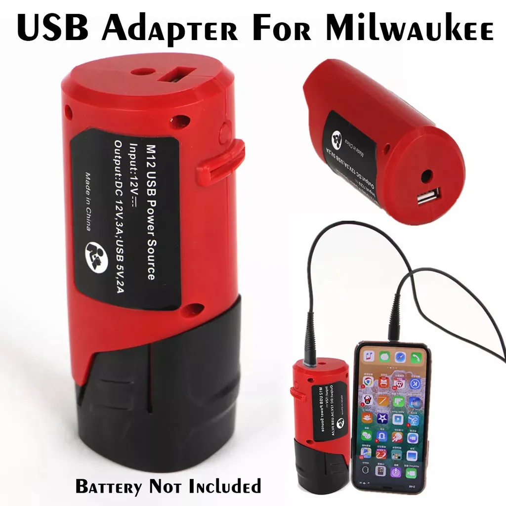 Для 49-24-2310 48-59-1201 M12 батарея USB зарядное устройство адаптер источник питания USB Батарея конвертер для M12
