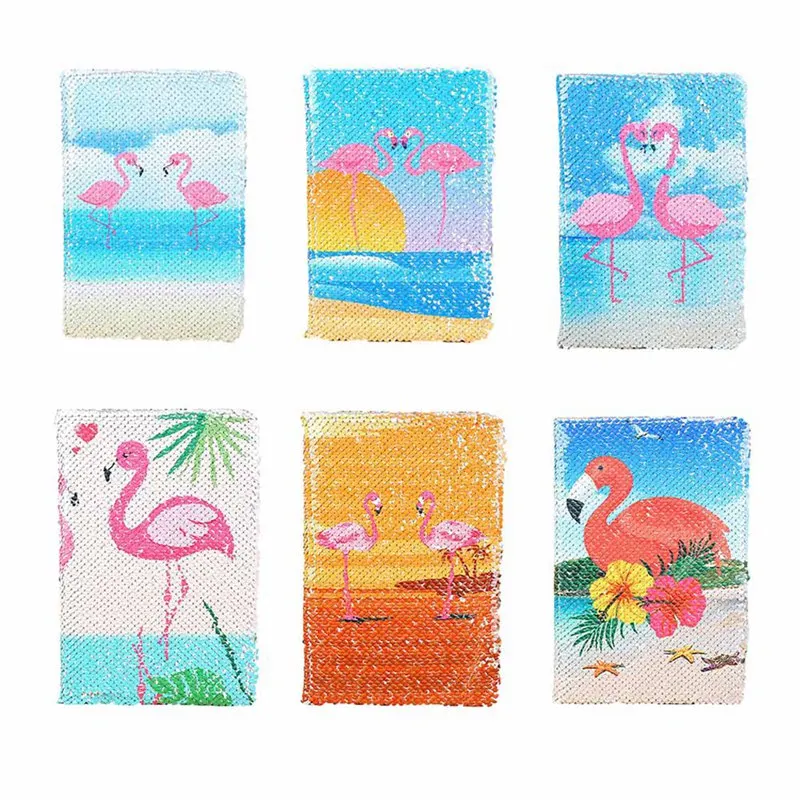 

78 Sheets/piece Creative Colorful Sequins Flamingos Notebook Fashion Daily Notepad School Office Notebook