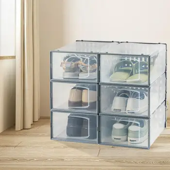

1pcs Shoe Storage Box Excellent Transparent Organizer Container Foldable Shoe Organizer Drawer Storage Bag Plastic Stackable