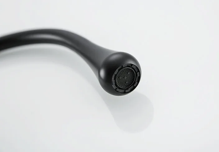 Black Stainless Steel Kitchen Faucet Water Drop Design Cold Hot Water Mixer Kitchen Tap Single Hole Single Handle Deck Mounted