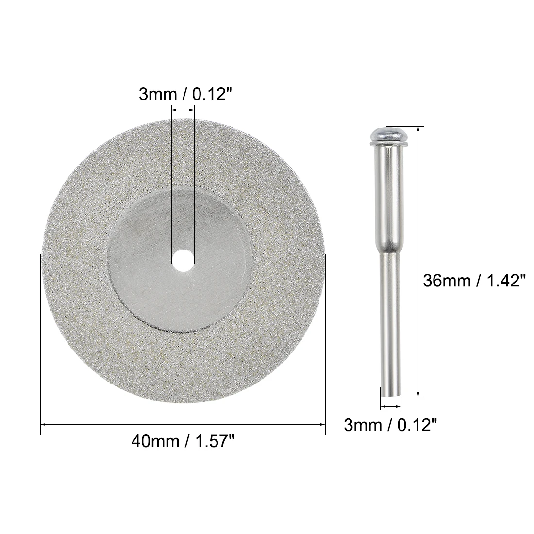 uxcell 10 Pcs 40mm Diamond Cutting Wheels Cut Off Discs with 2 Pcs Mandrels for Rotary Tool