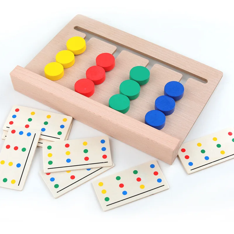 

Wooden Montessori ENLIGHTEN Educational Children Logic Toy Early Educational Teaching Aid Qzm23 Four Colors Game