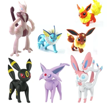 

TAKARA TOMY Genuine Pokemon Vaporeon Eevee Jolteon Flareon Action Figure Joint Movable Doll Toy Collections for Children