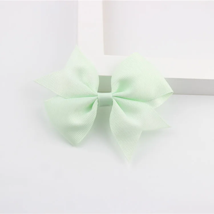 a12 Apple Green Милые 20 цветов сплошная корсажная лента банты заколки шпилька девушка бант для волос, бутик заколки для волос аксессуары для волос - Цвет: a12 Apple Green