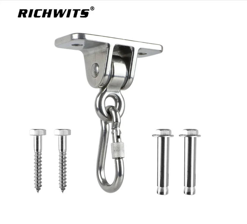 

Сверхмощные подвесные вешалки из нержавеющей стали, качели с карабином для качели, подвесной комплект, игровая площадка, гамак, кресло для йоги, качели с креплением