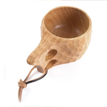 

Style Handmade Kuksa Wooden Handcraft Cup Milk Breakfast Drinking Mug Gift