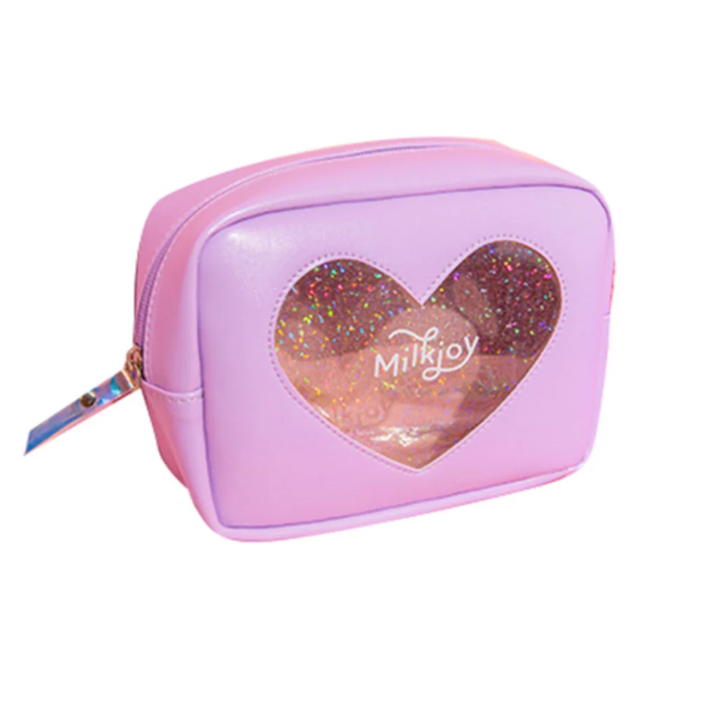 Косметичка milkjoy diamond love для путешествий прозрачная лазерная сумка девушек