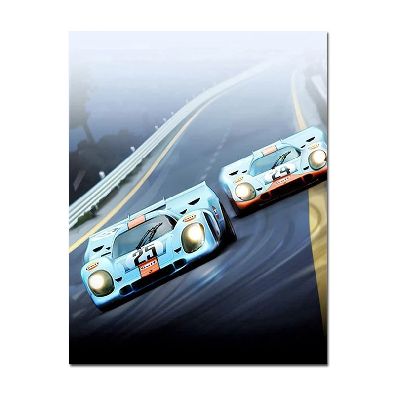 Постер LE MANS с гоночными автомобилями 24 часа настенная Картина на холсте для