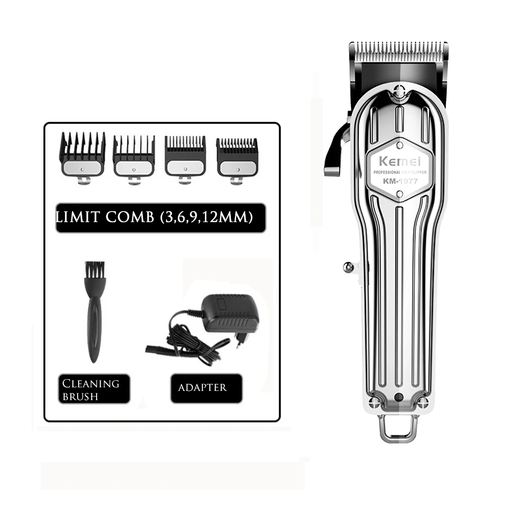 Kemei Professional All Metal Hair Clipper Men Electric Hair Trimmer Fade Hair Cutter Haircut Machine Barber shop KM-1976 KM-1977