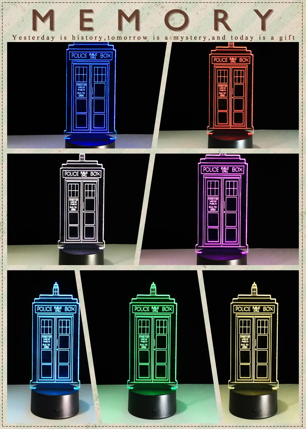 Детский ночник в британской полицейской коробке, 3D ночной Светильник TARDIS, декоративный светильник для спальни, телефонный киоск, светодиодный Ночной светильник, Доктор Кто