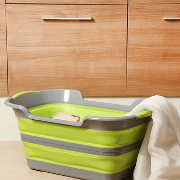 

Baby Washbasin Washtub laundry folding compact storage soft material with drain plug used for cats and dogs bathing