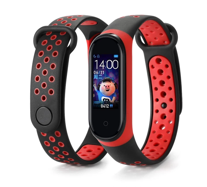 Спортивный дышащий жидкий силиконовый ремешок для Xiaomi mi Smart Band 4 mi band 4 NFC global mi Band 3 Watch