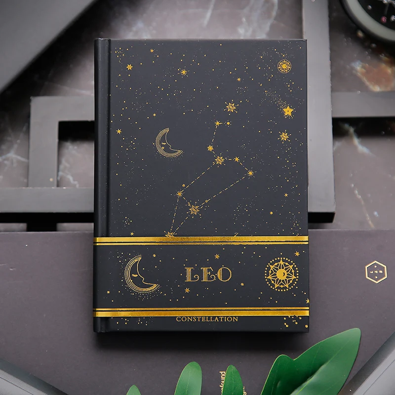 Twelve constellation простой креативный рукописный текст арт-блокнот студенческий Звездный дневник Звездная Черная книга для упражнений - Цвет: Leo