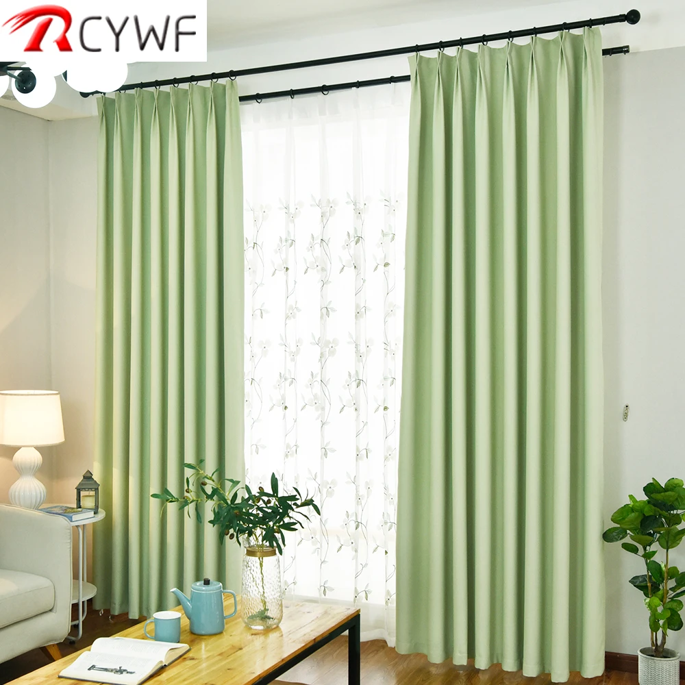 Tanie Nowoczesne zasłony zaciemniające do salonu różowe zielone niebieskie fioletowe sypialnia gotowe zasłony na ozdoba okna