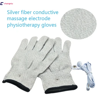 

20 pcs/set Silver conductive fiber Massage electrode gloves for TENS/EMS for therapy Hand Massager Anti-static/Anti-skid