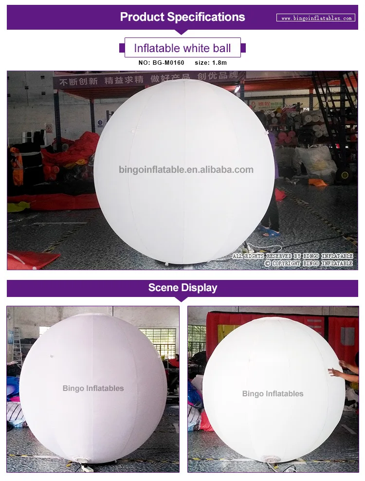 Многоцелевой 1,8 метров надувной шар с освещением для События Свадьбы на открытом воздухе/рекламный Декоративный Надувной шар игрушки
