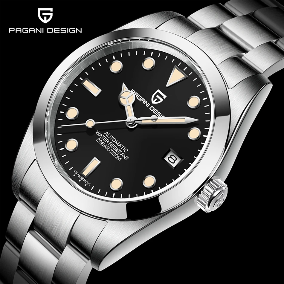 PAGANI DESIGN 2021 New Men's Automatic Mechanical Wristwatch Business Diving Men's Watch Luxury Sapphire 200M Waterproof Watches