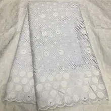 STILL FLY Африканский хлопок кружевной ткани Последние хлопок вышивка швейцарская вуаль кружева в швейцарской 5 ярдов/лот