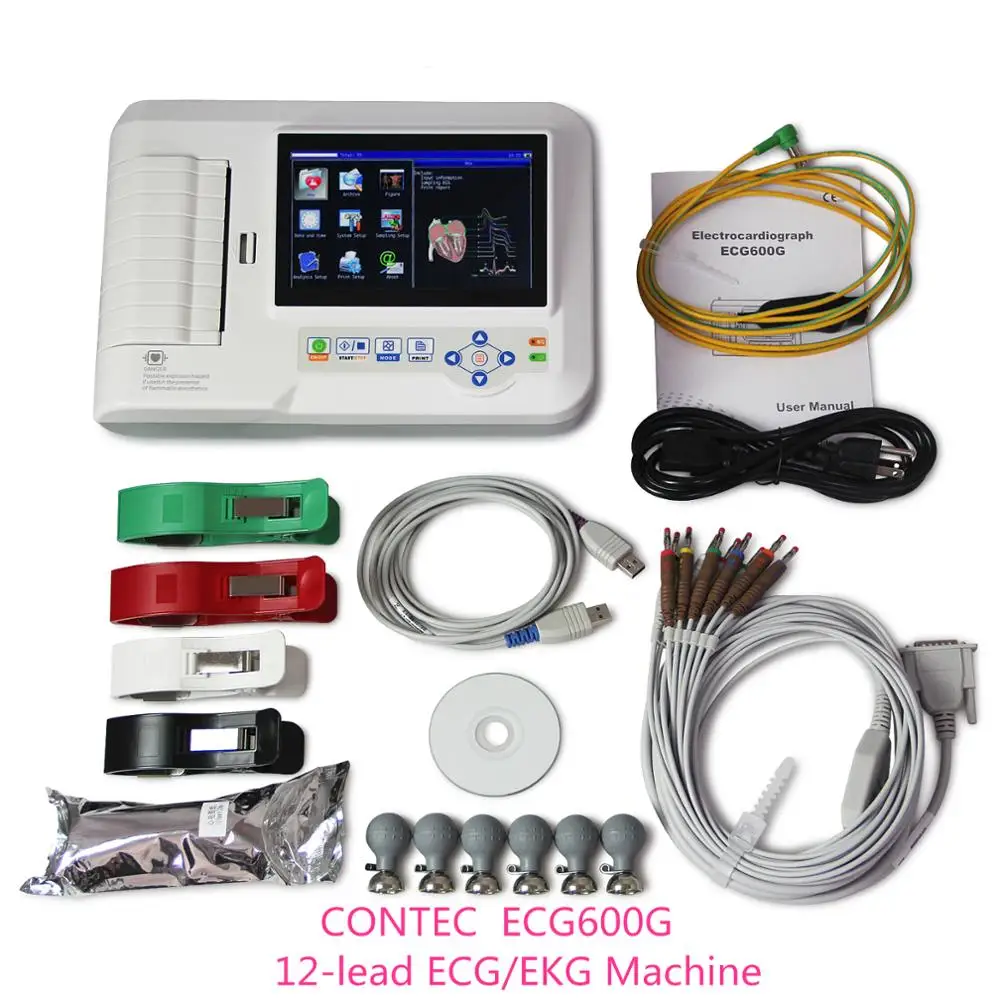 

Touch Screen 6-Channel Electrocardiograph 12-lead ECG/EKG Machine+PC Software,+ Printer CONTEC Newest
