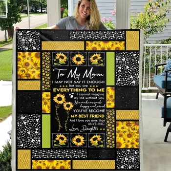 

TO MY MOM I MAY NOT SAY IT ENOUGH BUT YOU ARE 3D Pattern Custom Fleece Photo Blanket Fan Gift for Mom Mother Mother's Day