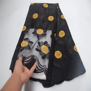 

2019 Latest French Guipure Nigerian Lace Fabrics High Quality Swiss Voile Lace African Lace Fabric Wedding with Stones