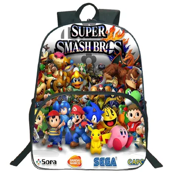 

Super Mario Smash Bros School Bags Students Boys Girls School Rucksack Beautiful Colourful Pattern Schoolbag Fashion Backpack