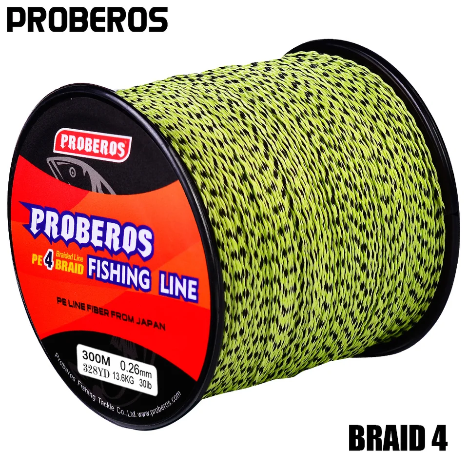 PROBEROS Brand 300M-500M-1000M Multifilament PE Braided Fishing Line 4  stand 6LB-100LB PE Braided Line
