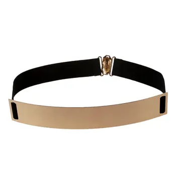 

Women's Mirror Metal Waist Belt Metallic 25*4cm