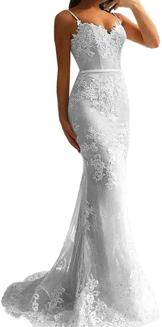 Paghetti Strap Mermaid Evening Dress Sweetheart  Vestido de noiva Zipper or Lace Up Summer Dress High Quality Lace Party Gowns Silver