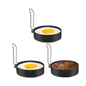 

3 Pcs Egg Ring Round Pancake Making Mold, Non-Stick Round Shaper Mold, Home Kitchen Cooking Tool, Egg Making Mold