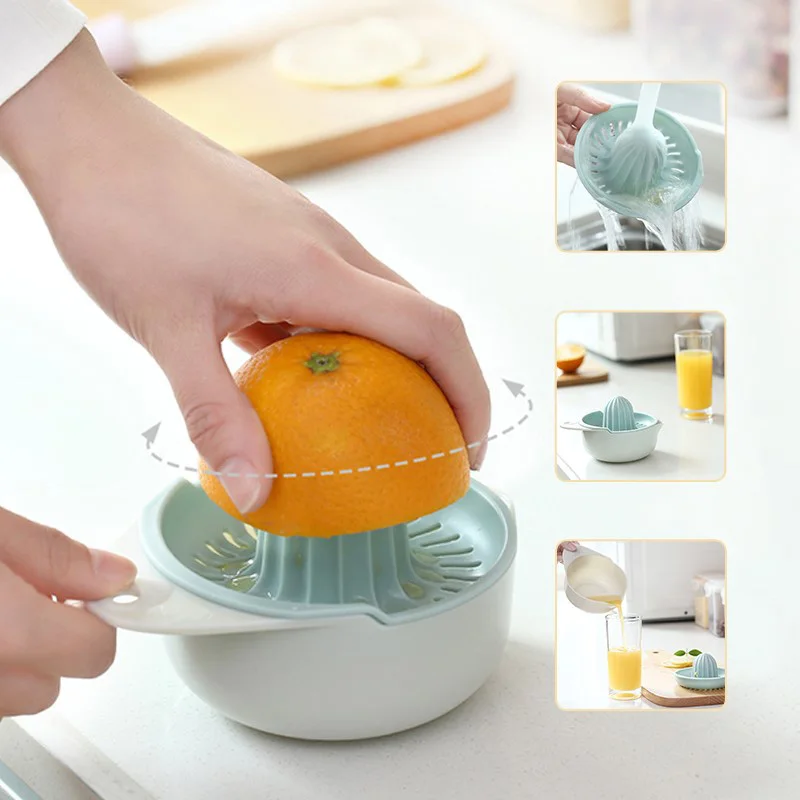 Portable Lemon Orange Juicer Kitchen Plastic Gadgets Appliances Juice Maker Squeezer Product Manual Juicing Tools Accessories