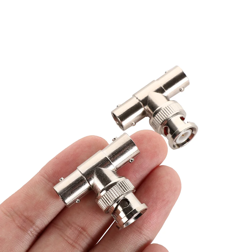 1 Male to 2 Female 3 Way Camera Monitoring Plug Welding Free T Splitter BNC Connector Conversion Head Adapter | Электроника
