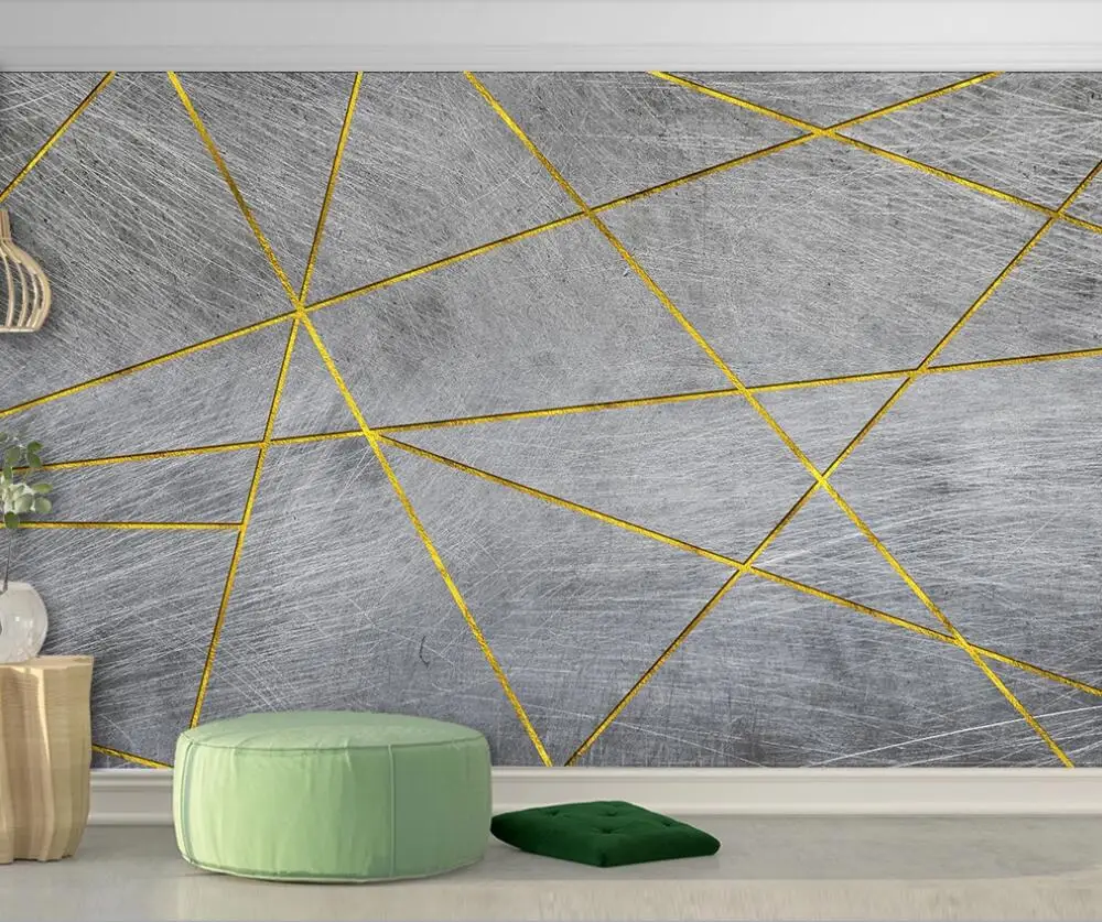 Пользовательские 3D фото обои скандинавские минималистичные Ретро абстрактные геометрические Золотой Фон украшения стен Настенные обои