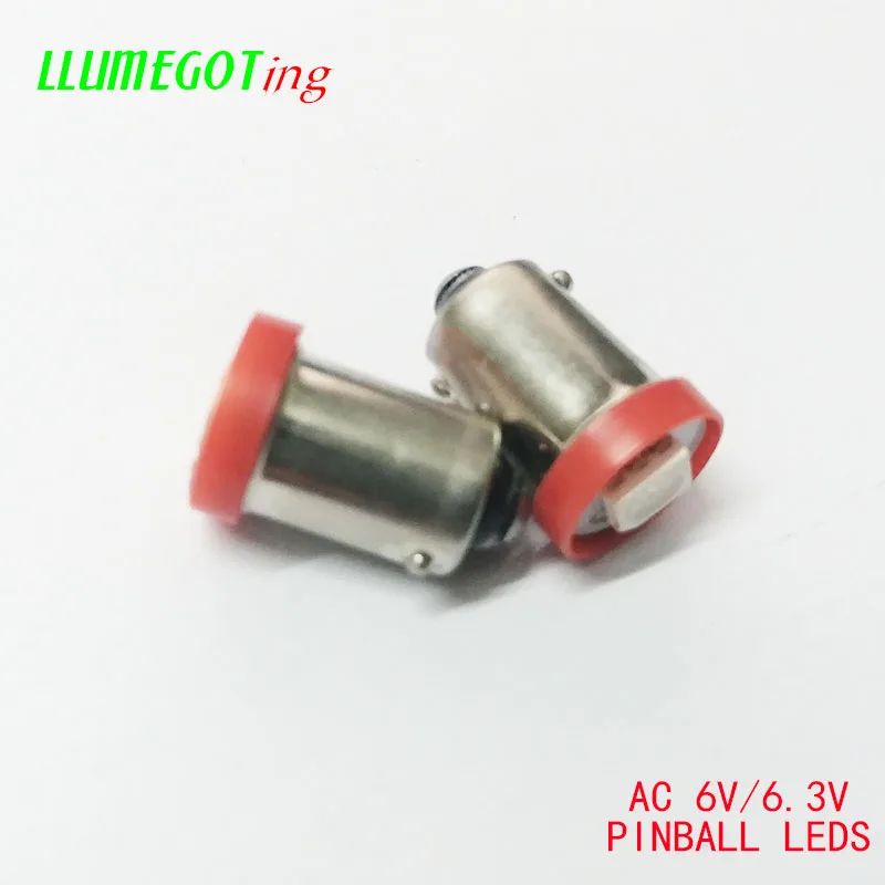 100 шт. AC DC 6V 6,3 V BA9S T4W#44#47 байонет 1SMD 5050 без полярных нескольких цветов Bally пинбол игровой автомат светильник лампа