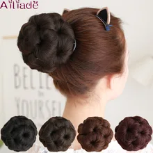 AILIADE синтетические вьющиеся шиньон для женщин 9 цветов Роликовый зажим в поддельные высокотемпературные волокна коготь зажим булочка