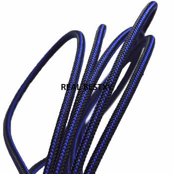 

REAL BESTXY 5m/lot 6mm black blue braided stainless steel strings cords for bracelet making steel cords jewelry diy findings